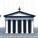 Staatliches Gebäude, das Autorität und Unterstützung symbolisiert.